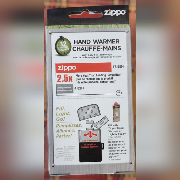 Zippo Brand New 12-Hour Hand Warmer Chrome w/ Easy-Fill Tech - Picture 3 of 6